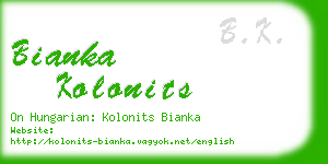 bianka kolonits business card